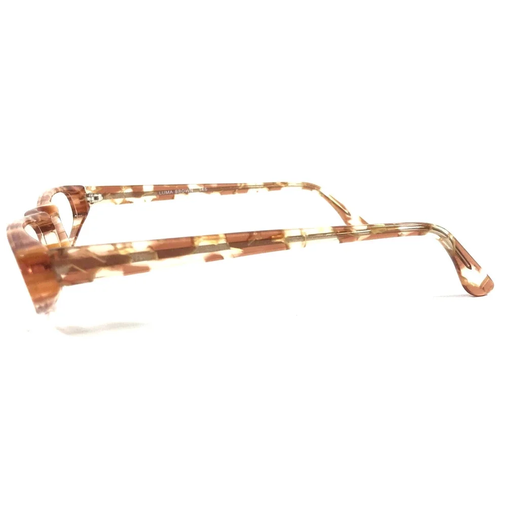 Vintage Nino Balli Eyeglasses Frames LUMA BROWN Checkered Marble 55-17-145
